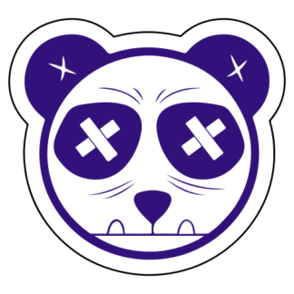 Tough Panda Sticker (Purple)